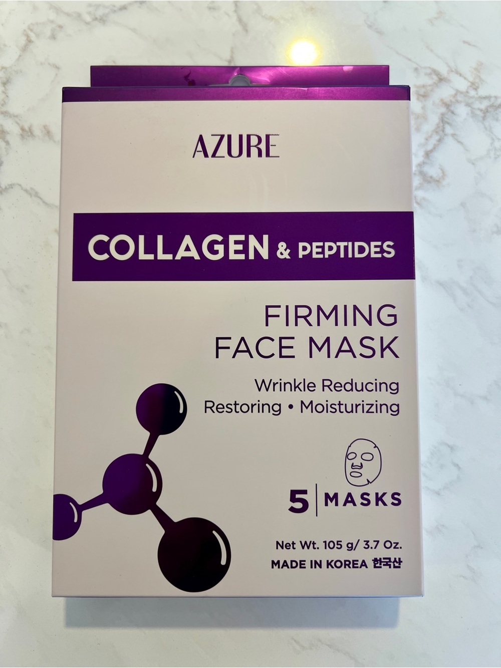 Azure Collagen & Peptides Firming Face Mask — Purple, NWT